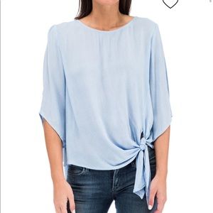 Tie-Front split sleeve top